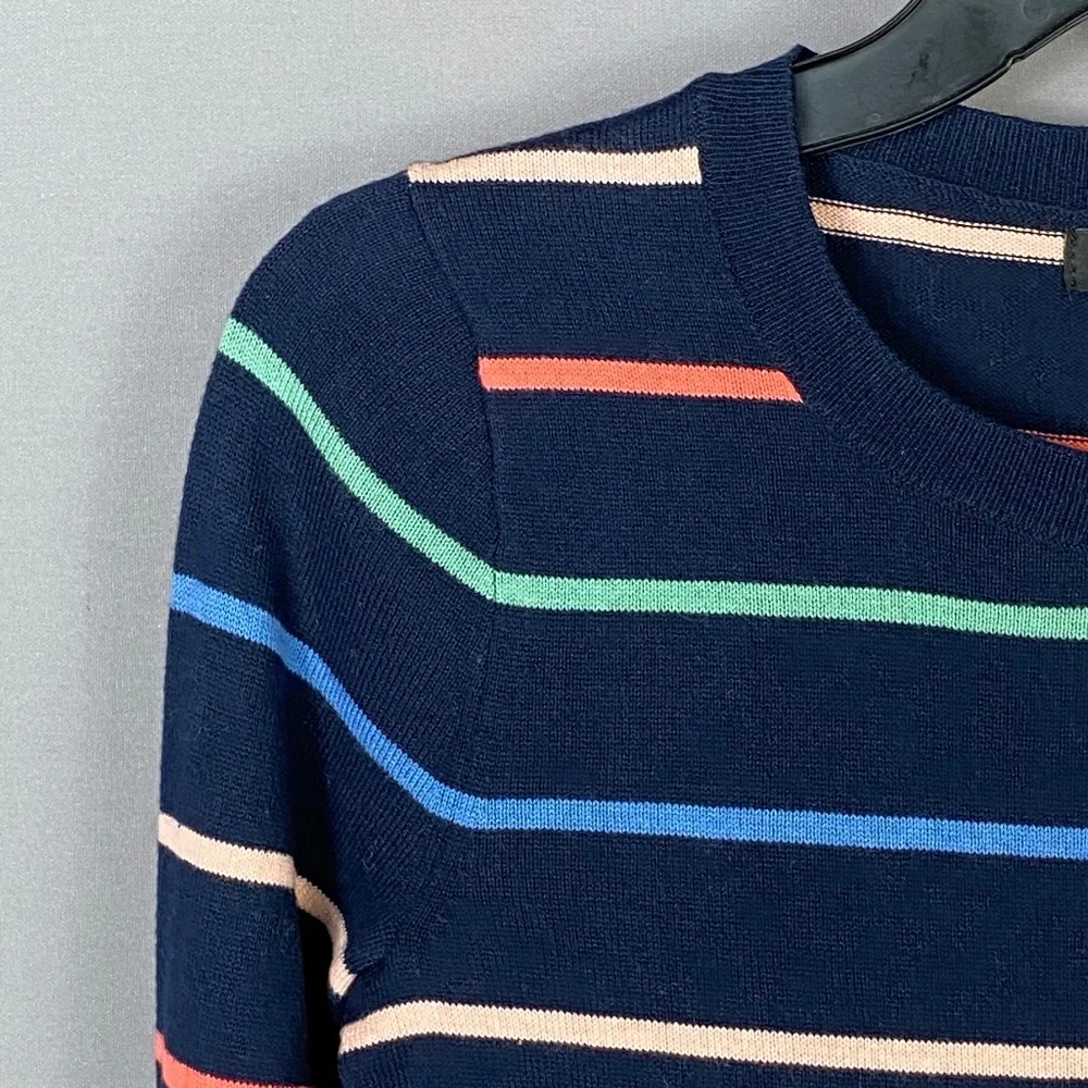 J. Crew Womens Katie Stripe Sweater in Navy Multi Size XXS NWOT 100% Cot… - Picture 5 of 9